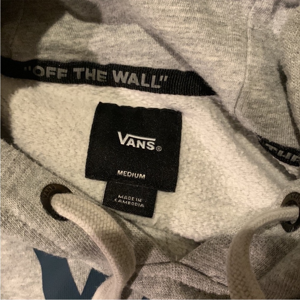 Vans Heather Gray Hoodie with Navy Logo - Picture 4 of 7